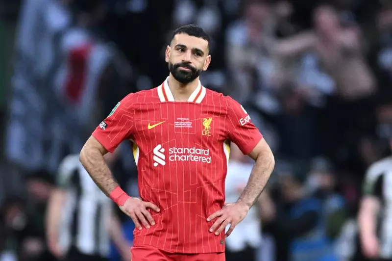 حسرة محمد صلاح خلال مباراة نيوكاسل